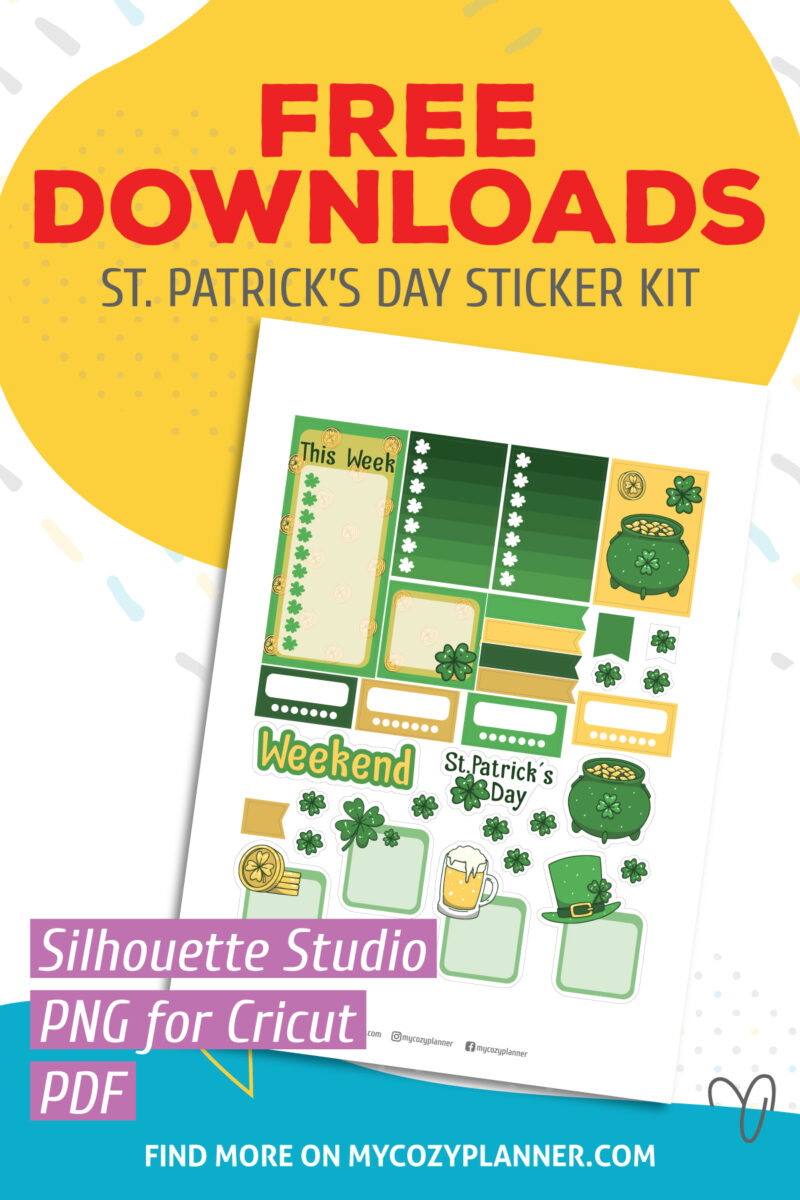 Free St. Patrick's Day Stickers. Free digital downloads - MY COZY PLANNER
