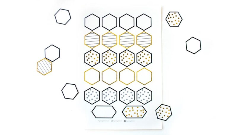 Free hexagonal planner stickers. Hexagonal frames. Free digital ...