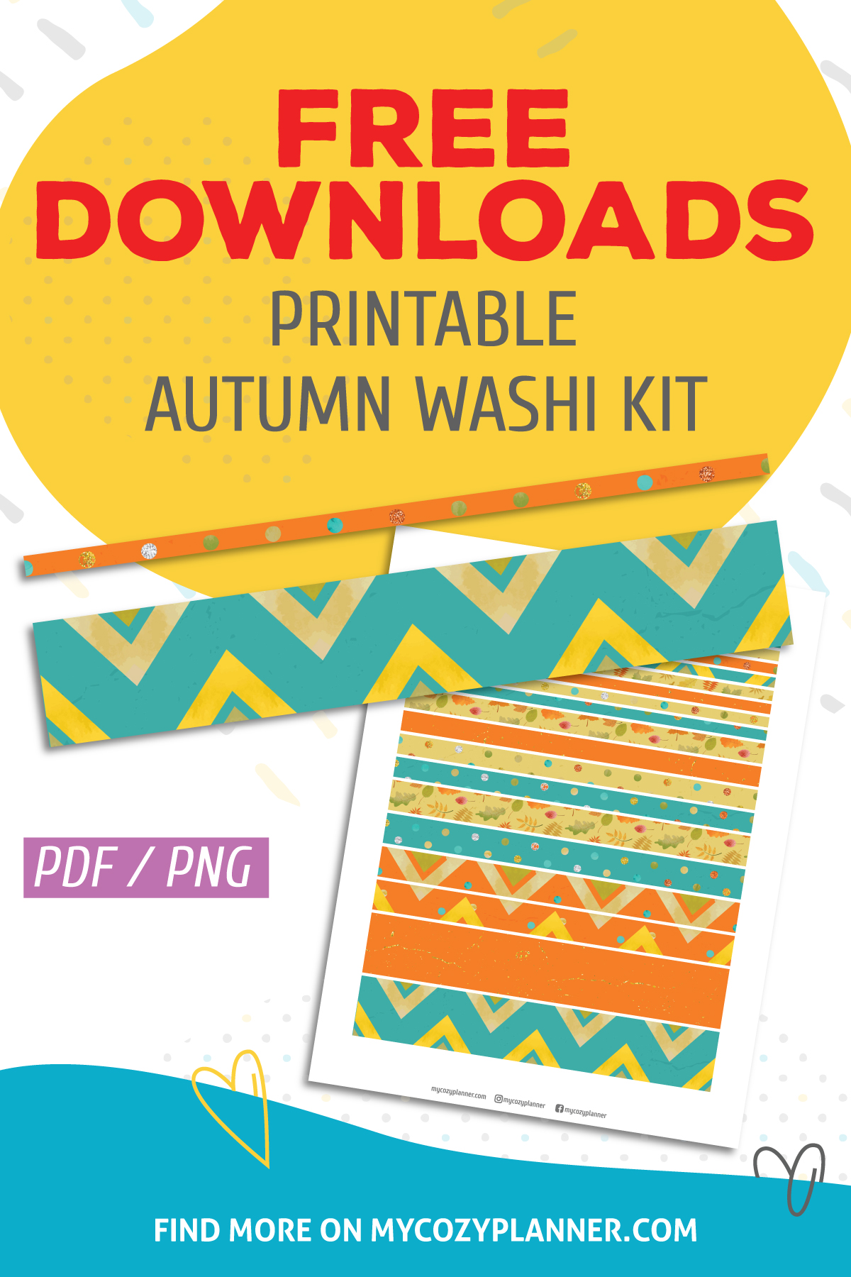 Autumn Washi Kit. Free Printable Planner Stickers. - MY COZY PLANNER