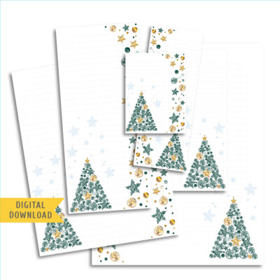 Christmas Tree Note Planner Pages. Instant Download.