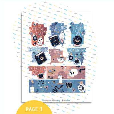 February Sticker Kit. Printable Planner Stickers. - MY COZY PLANNER