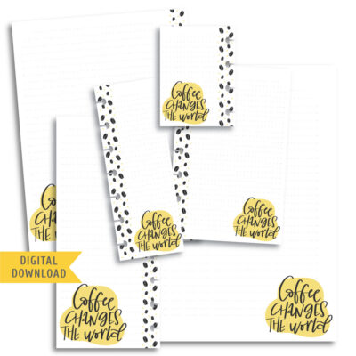 Coffee Changes The World Note Planner Pages