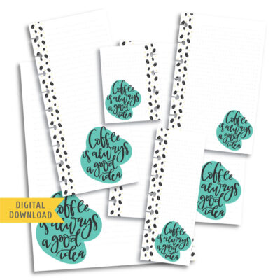 Coffee Lettering Planner Pages