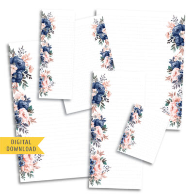 Blue Rose Planner Pages