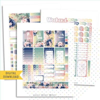 Printable Blue Rose Sticker Kit