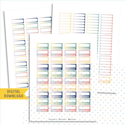 Printable Colorful Box Stickers