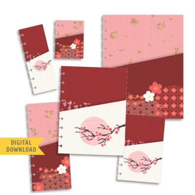 Japanese Sakura Planner Pocket Folder
