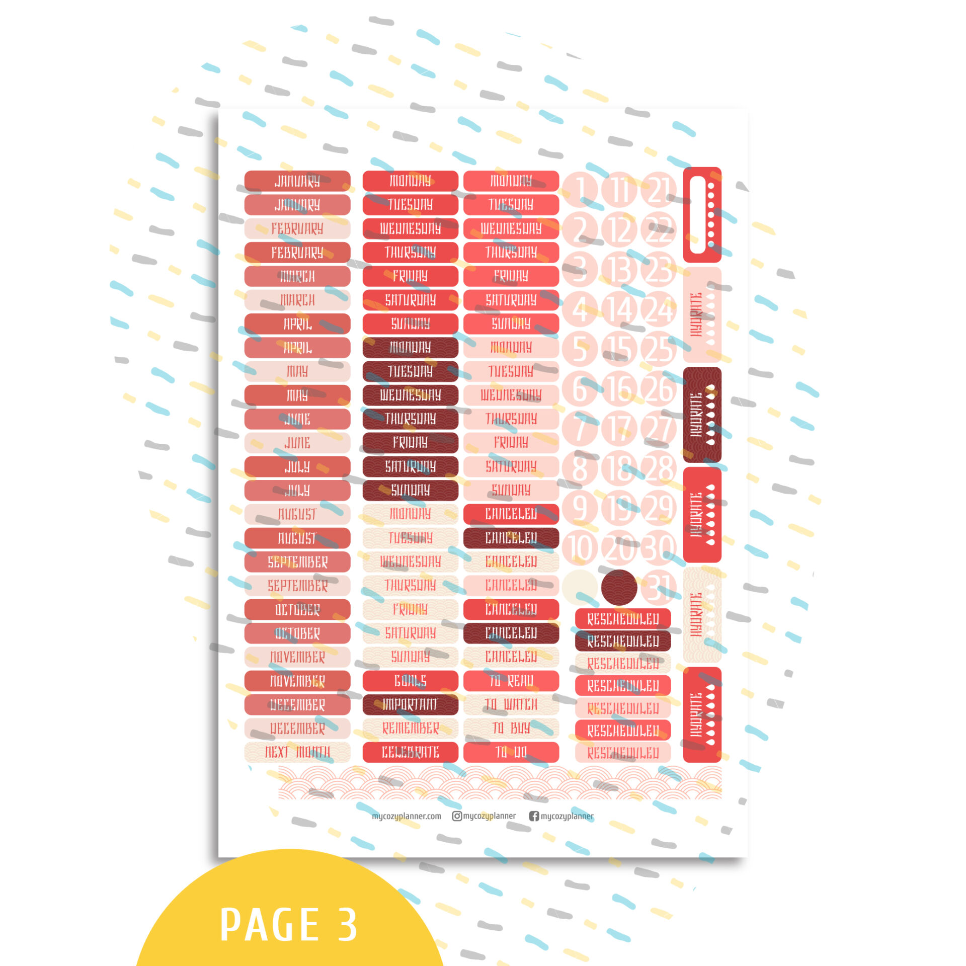 Japanese Sticker Calendar Japanese Sakura Monthly Sticker Kit. Printable Planner Stickers. - MY ...