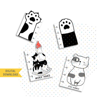 Smart Cat Divider Kit. Printable Planner Dividers.