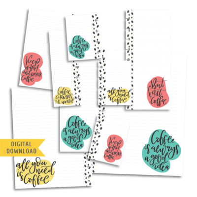 Coffee Lettering Planner Pages