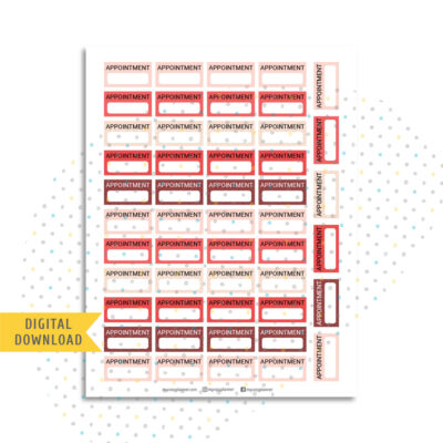 Printable Japanese Sakura Appointment Stickers.