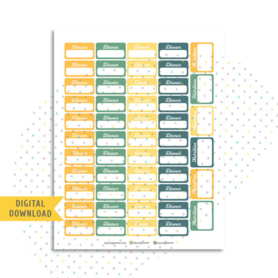 Vintage Lemon Dinner Planner Stickers