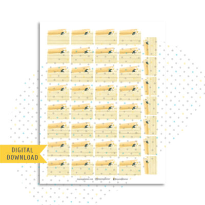 Vintage Lemon Sticky Note Stickers. Printable Planner Stickers.