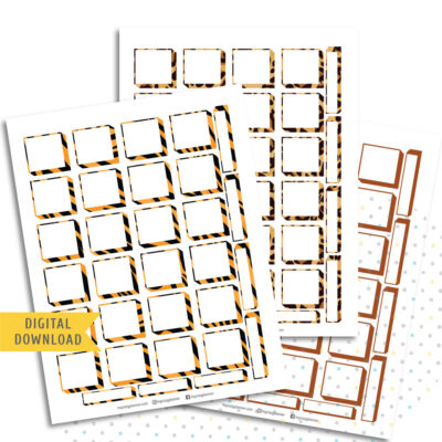 African Box Stickers. Printable Planner Stickers.