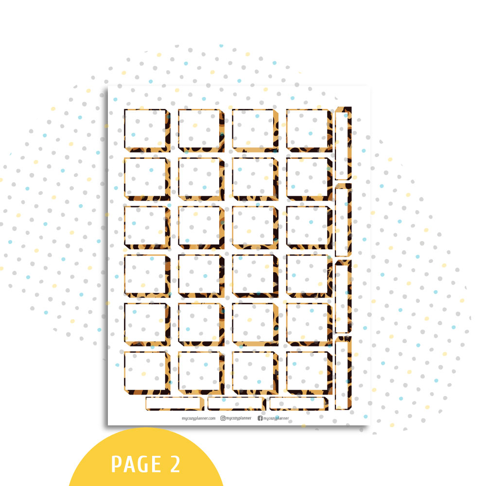 Plesier Sticker African Box Stickers. Printable Planner Stickers. - MY COZY PLANNER