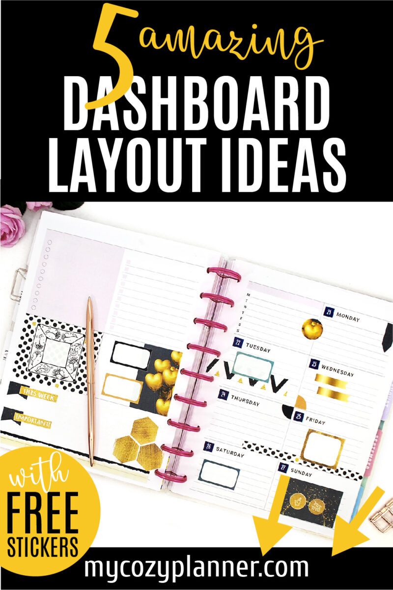 Happy Planner dashboard layout ideas. June 2021 - MY COZY PLANNER
