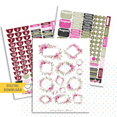 Printable Pink Orchid Monthly Kit