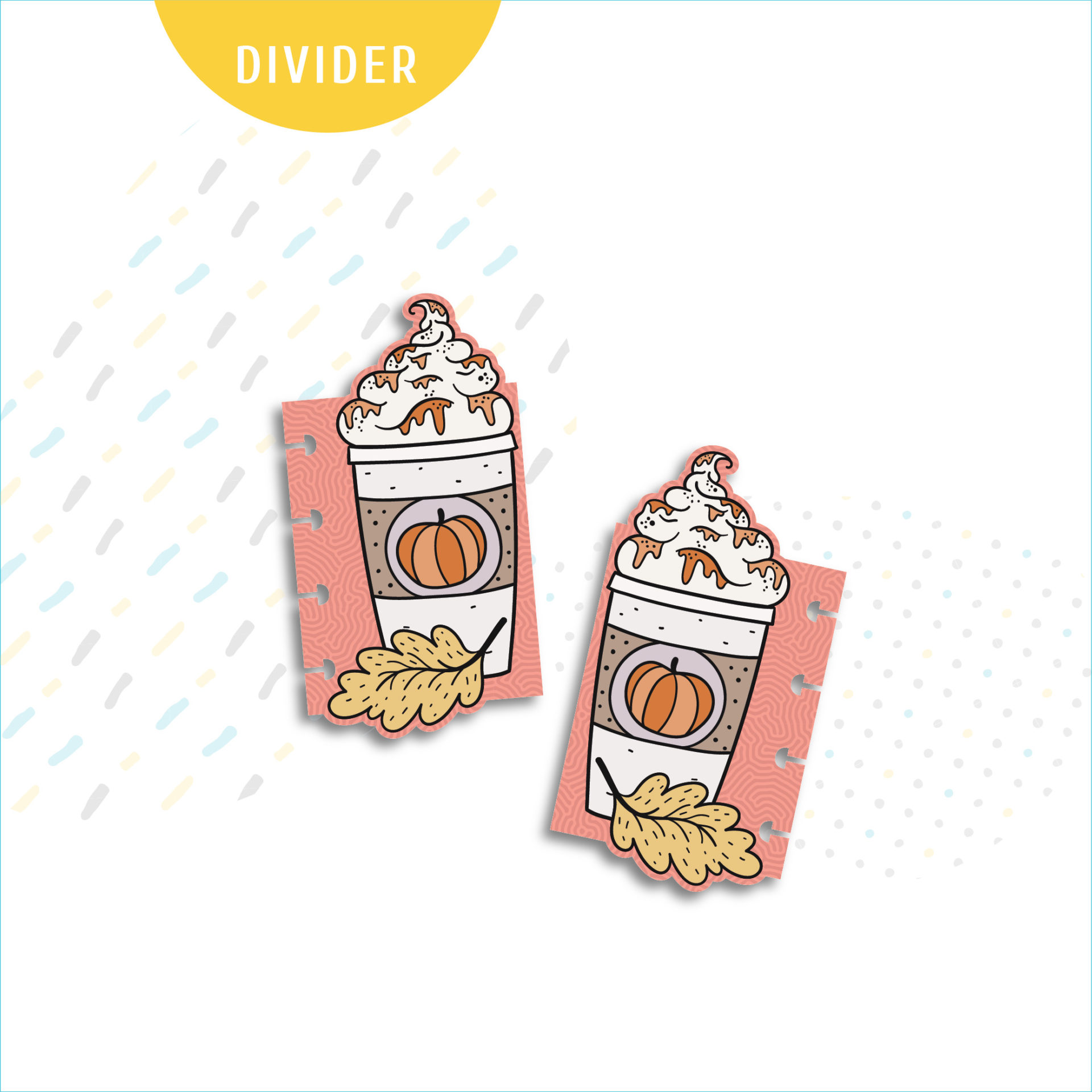 Fall Coffee Divider Kit. Printable Planner Dividers. - MY COZY PLANNER