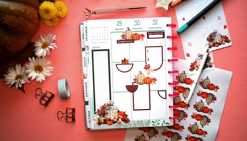 Free Printable Pumpkin Stickers for Planner or Bullet Journals