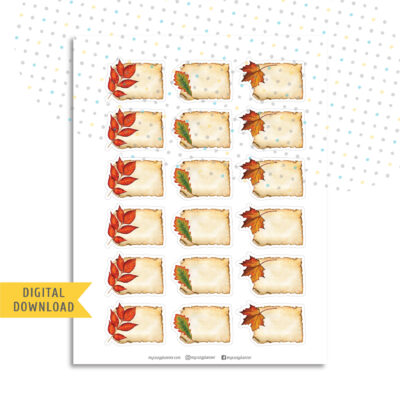 Printable Fall Old Paper Stickers
