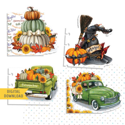 Cozy Autumn Divider Kit. Printable Planner Dividers.