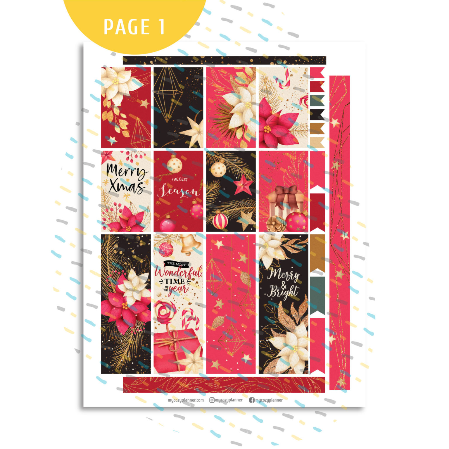 January Sticker Kit. Printable Planner Stickers. - MY COZY PLANNER