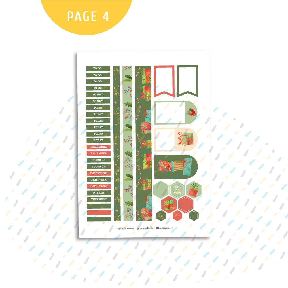 Watercolor Warm Christmas Sticker Kit. Printable Planner Stickers. - MY ...