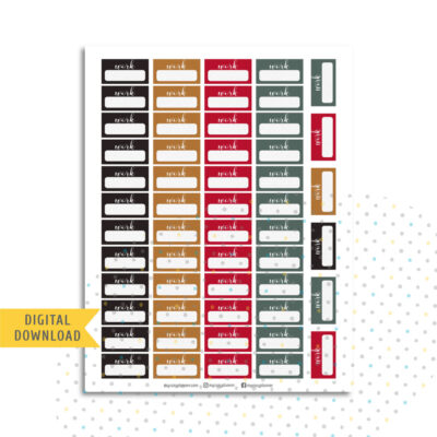 Stylish Work Planner Stickers. Printable Planner Stickers.