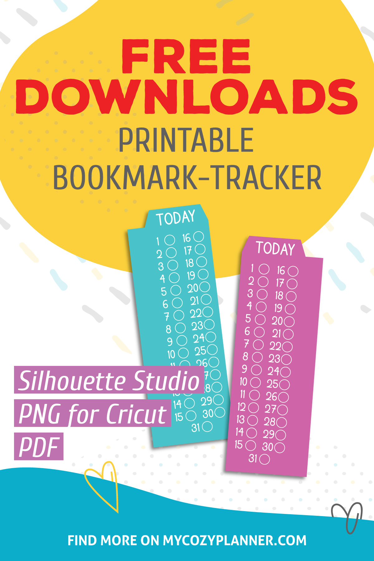 Bookmark-Tracker. Free Digital Download - MY COZY PLANNER