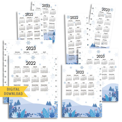Cute Winter Calendar 2022-2023. Instant Download.