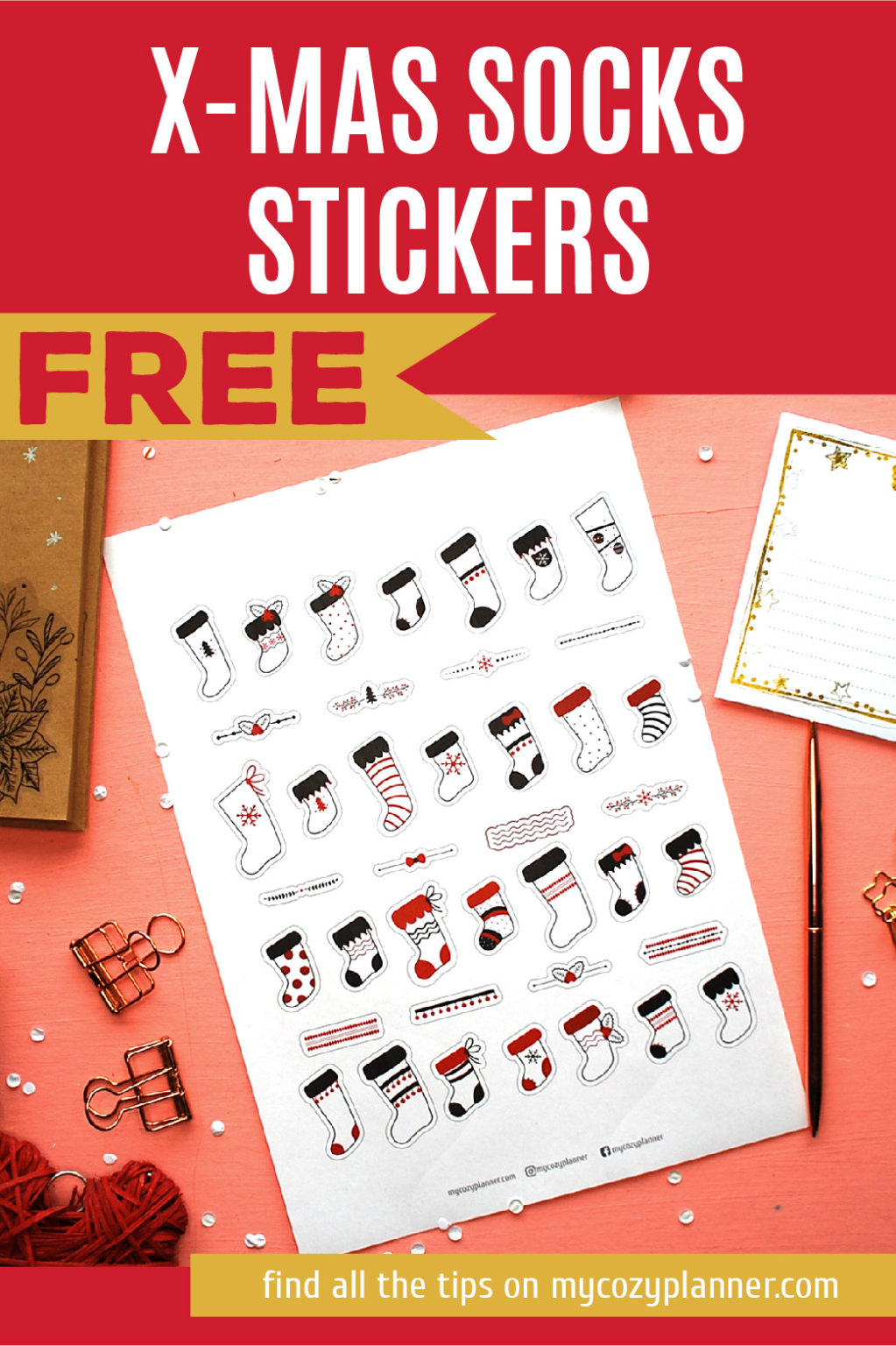 Free Printable Christmas Stickers for Planner