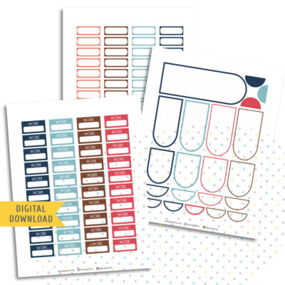 Cute Winter Stickers. Printable Planner Stickers.