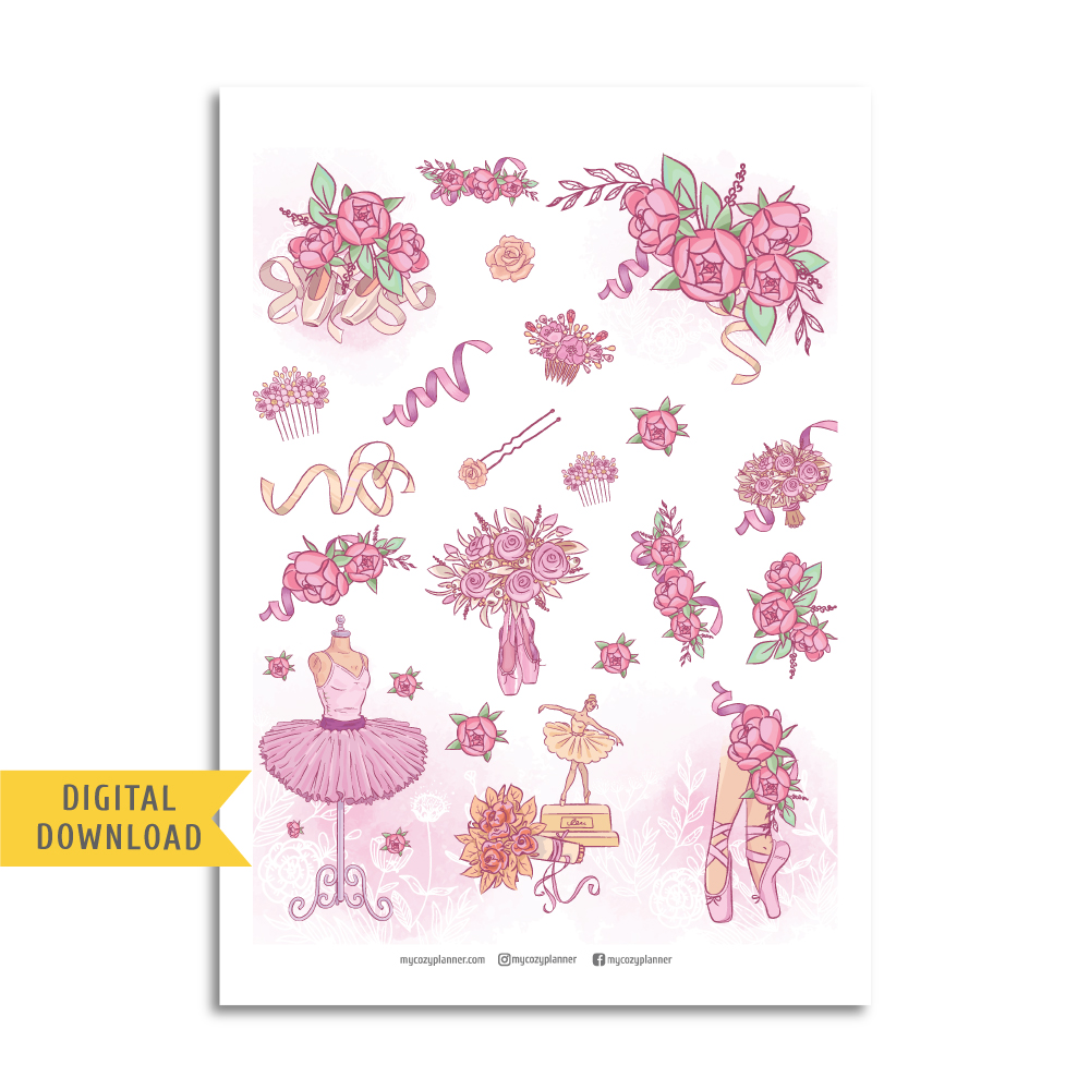 Ballet Digital Papers. Free Printable Papers. - MY COZY PLANNER