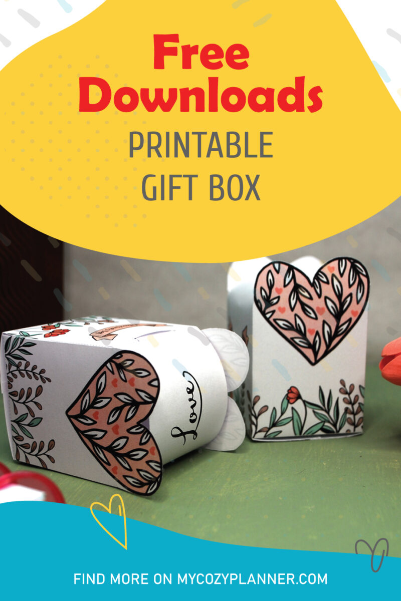 Free Printable Gift Box Template for Valentine's Day