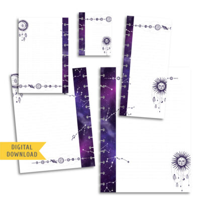 Mystery Galaxy Planner Pages. Instant Download.