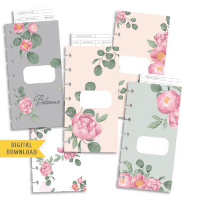 Pink Bloom Cash Envelope Kit. Printable Planner Envelopes.
