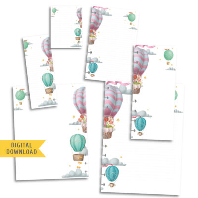 Hot Air Balloon Planner Pages. Instant Download.