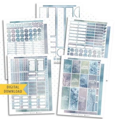 Fine Flower Sticker Kit. Printable Planner Stickers.