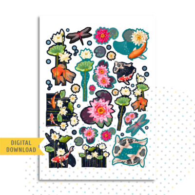Color Fish Stickers. Printable Planner Stickers.