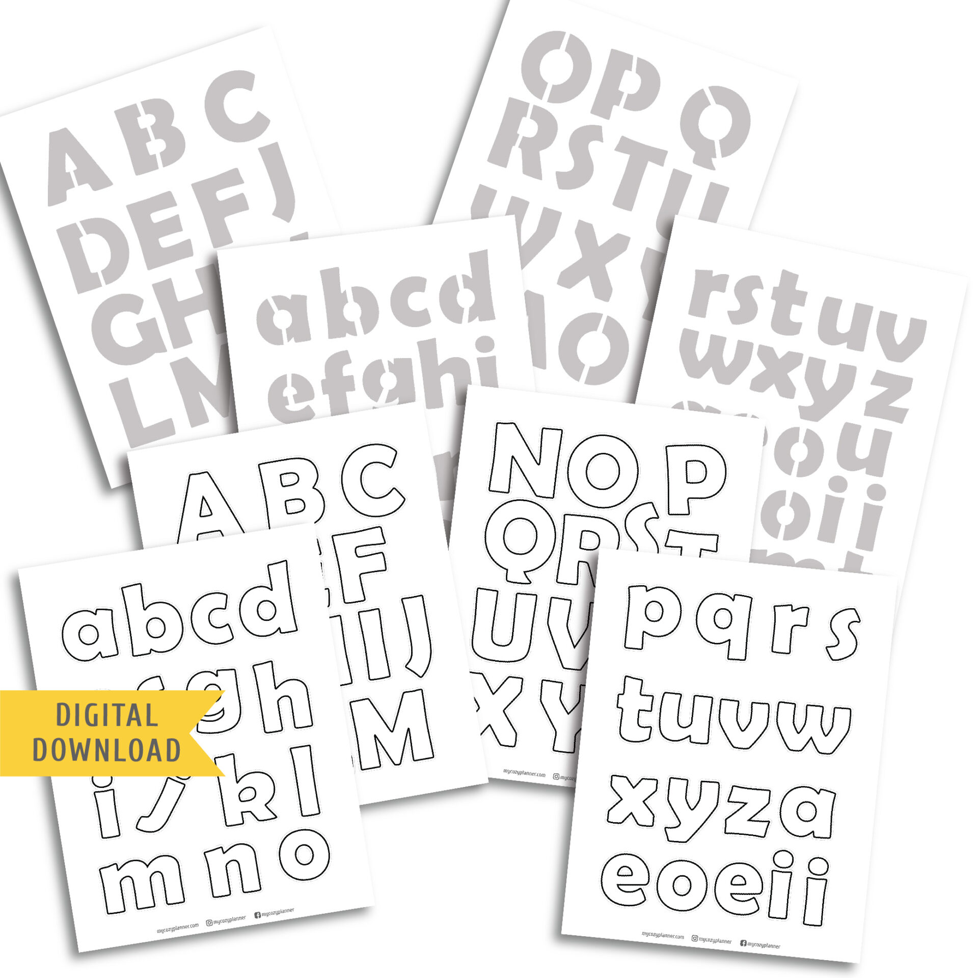 2 Inch Letters. Free Printable Planner Stickers. - MY COZY PLANNER