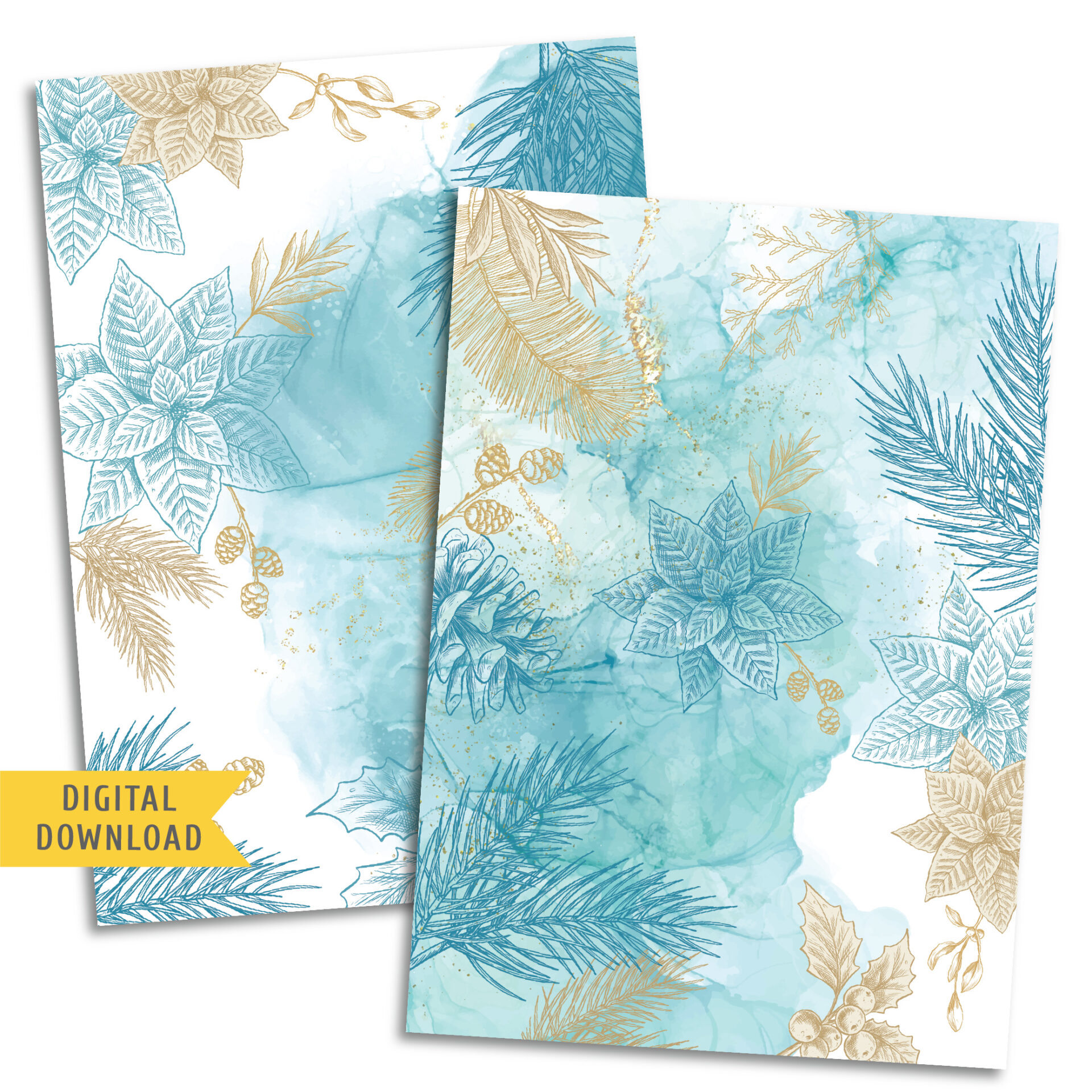Frosty Pattern Scrapbook Paper. Free Printable Papers. - MY COZY PLANNER