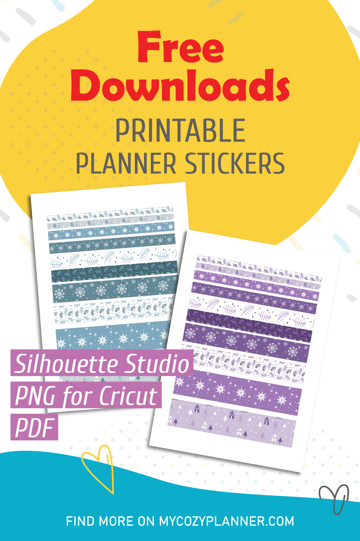 Winter Washi Tape. Free Printable Planner Stickers. - MY COZY PLANNER
