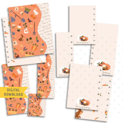 The Love of Gardening Planner Cover. Instant Download.