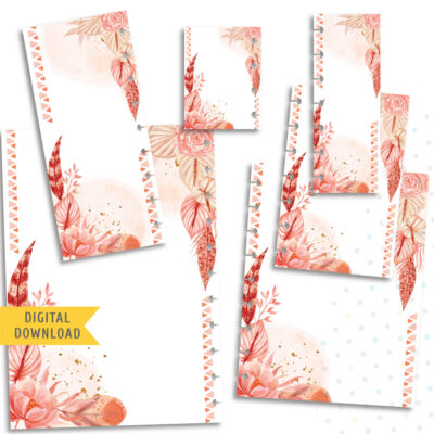 Pink Boho Chic Planner Pages. Instant Download.