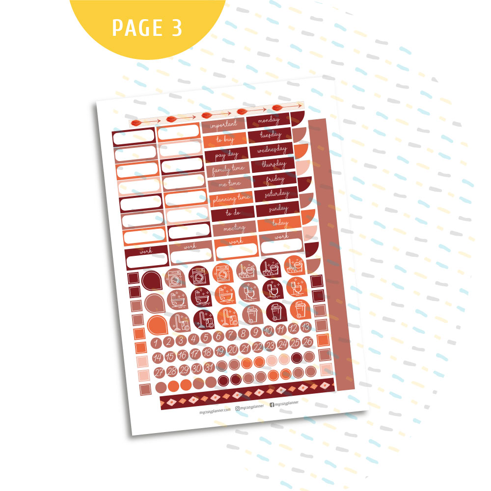 Pink Boho Chic Sticker Kit. Printable Planner Stickers. - MY COZY PLANNER