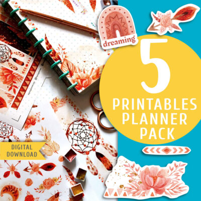 Pink Boho Chic Pack. Planner Printables.