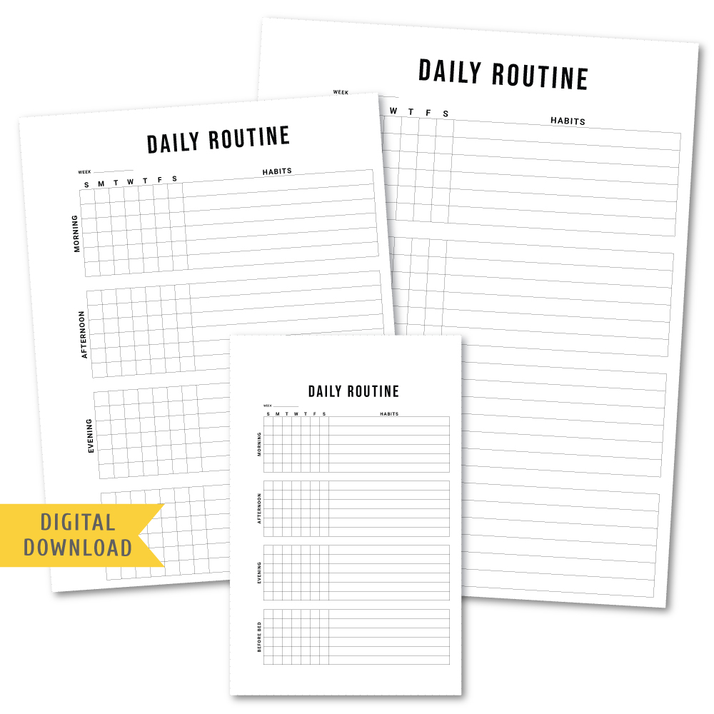 Weekly Daily Routine Tracker. Free Digital Download - MY COZY PLANNER