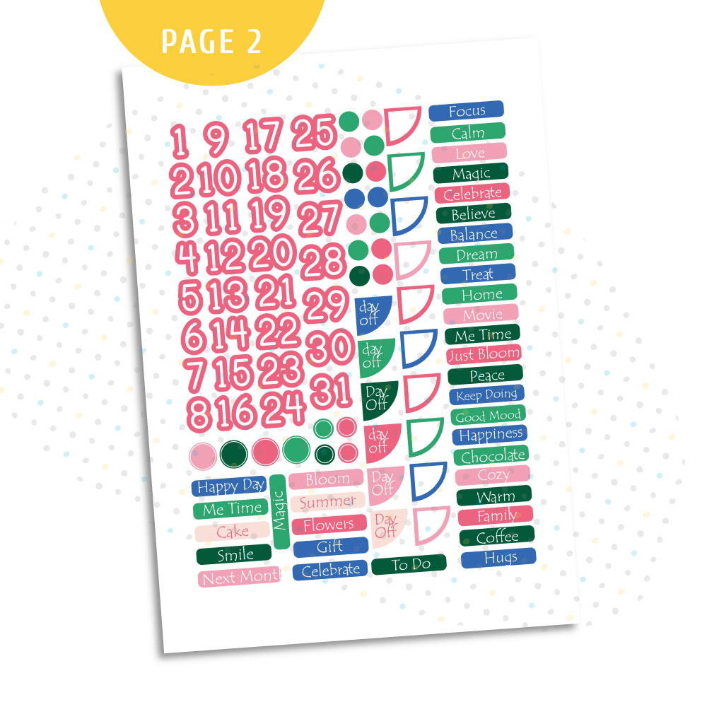 Tropical Color Monthly Sticker Kit. Printable Planner Stickers. - MY ...