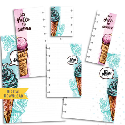 Cool Ice Cream Planner Pages. Instant Download.