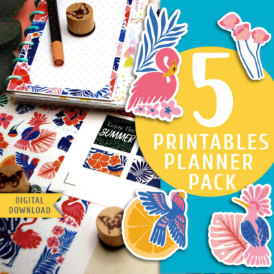 Tropical Color Pack. Planner Printables.